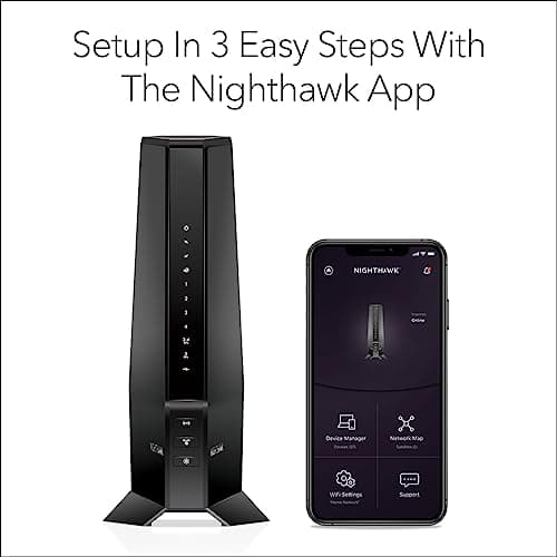 NETGEAR Nighthawk Modem Router Combo (CAX30) DOCSIS 3.1 Cable Modem and WiFi 6 Router - AX2700 2.7 Gbps - Compatible with Xfinity, Spectrum, Cox, and More - Gigabit Wireless Internet 6