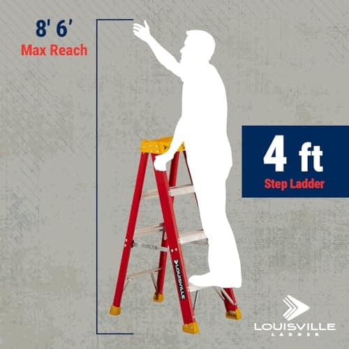 Louisville Ladder 4-Foot Fiberglass Step Ladder, 300-Pound Load Capacity, Type IA, L-3016-04 7