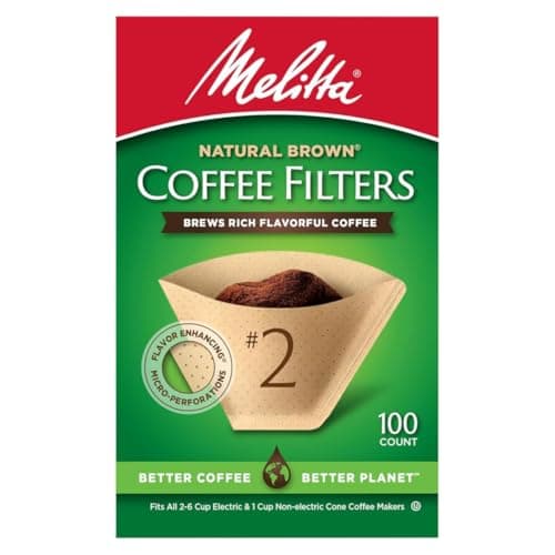 Melitta #2 Cone Coffee Filters, Natural Brown, 100 Count (Pack Of 6), 600 Total Filters - Fits all 2-6 Cup Cone Coffee Makers and 1-cup Pour-Over Brewers, Compostable, Tear-Resistant, Made in USA 10