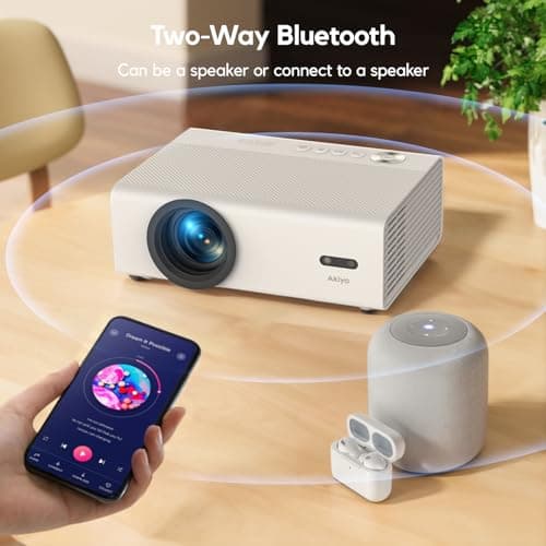 【Netflix Built-in & Native 1080P Projector】AKIYO Smart Projector with WiFi and Bluetooth, Auto Focus & Keystone Portable Outdoor Projector 4K Supported, Compatible with TV Stick Smartphone/HDMI/USB 7