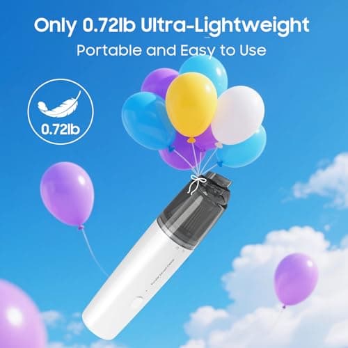 A9life Handheld Vacuum Cordless, Car Vacuum Cleaner Portable with HEPA Filter, 2 Suction Modes, Mini Hand Held Vacuum Rechargeable for Car, Home, Pet Hair, Office, Desk, Keyboards (White) 7