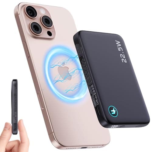 2026 Updated M3 Ultra Slim 0.4'' Wireless Power Bank, 12800mAh Magnetic Portable Charger with Built in Cable and Strap, LED Battery Pack Travel Essentials for iPhone 17/16/15/14/13/12/Pro Max Andriod