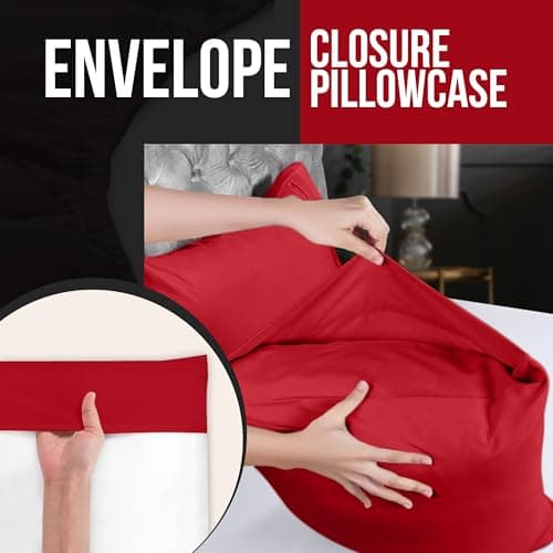 Utopia Bedding Queen Pillow Cases - 4 Pack - Envelope Closure - Soft Brushed Microfiber Fabric - Shrinkage and Fade Resistant Pillow Covers Queen Size 20 X 30 Inches (Queen, Red) 4
