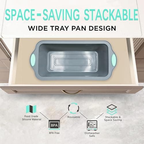 To encounter 9 Inch Silicone Bread and Loaf Pan, 2 Pack Food Grade Nonstick Silicone Molds for Baking Banana Bread, Meat Loaf, Pound Cake, with Metal Reinforced Frame More Strength 7
