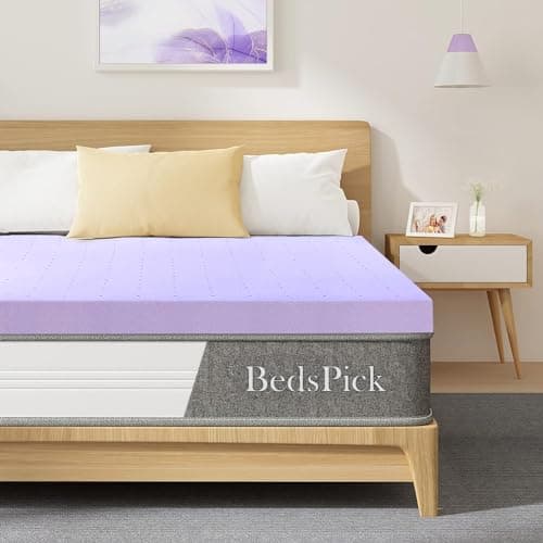 BedsPick Mattress Topper Twin XL Memory Foam, Gel Mattresses Pad Extra Long Twin for Back Pain Relief, 2 Inch College Dorm Bed Cushion for RV, Camp, Couch and Hospital, Purple 9