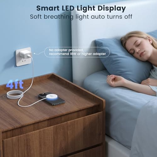 Magnetic Wireless Charger 15W 2 Pack Fast Mag Safe Charger for iPhone 17 Pro Max/17 Pro/16 Air/17/16/15/14/13/12 Series Charging Pad for AirPods Series LED Magnet Charging Pad 7