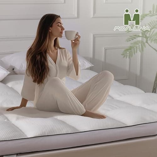Mosluna 3 Inch Memory Foam Mattress Topper King Size, Extra Soft Pillow Top Mattress Topper, Fluffy Shredded Memory Foam Filled, Breathable Mattress for Back Pain Relief, 78x80 in.