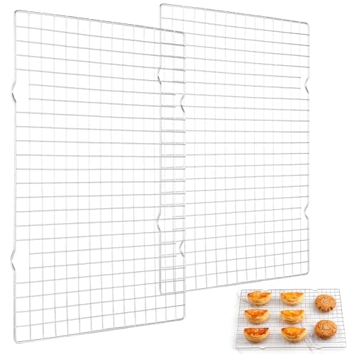 2 Pcs Cooling Rack for Cooking and Baking, 14.5"x10" Stainless Steel Cookie Cooling Rack, Thick Wire Rack for Baking Sheet, Baking Rack for Roasting, Grilling, Dishwasher Oven Safe,Fit Half Sheet Pan