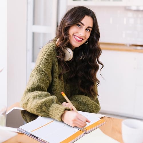 CAGIE 2025 Planner, Weekly and Monthly, January - December 2025, 8.3" x 9.3", Hardcover Spiral Bound, 12 Monthly Tabs, Elastic Closure, Stickers 6