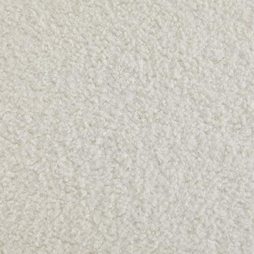 Yaheetech Accent Barrel Chair, Boucle Fabric Club Chair, Furry Sherpa Elegant Armchair with Cozy Soft Padded, Suitable for Living Room Bedroom Reception Room Office, Ivory 8