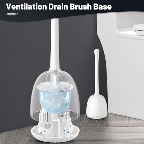 Toilet Brush and Holder Set, Compact Toilet Bowl Brush and Holder, Hidden Toilet Cleaner Brush, Flexible Toilet Brush for Deep Cleaning, Toilet Bowl Brush for Toilet, Decorative Bathroom Supplies 6