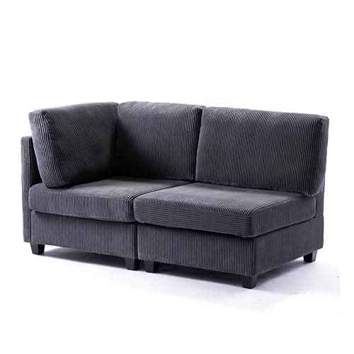 Deep Seat Reversible Modular Sofa with Movable Ottoman, Free Combinational Convertible Sectional Couch, Oversized Corner Sofa&Couches with Solid Wood Legs and Detachable Backrest for Living Room 5