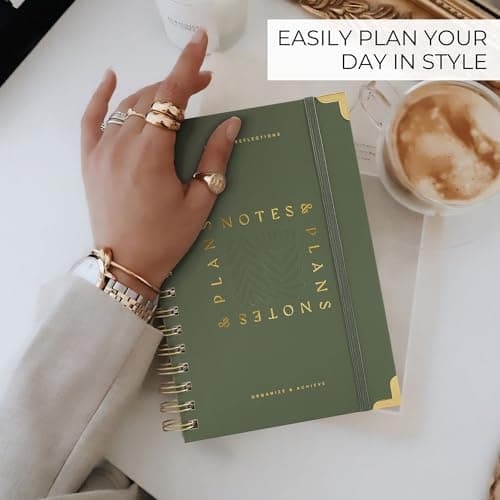 Aesthetic Daily Planner And Notebook With Hourly Schedule - Beautiful Spiral To do List Notepad For Work/Home to Organize Tasks And Appointments - Stylish School/Office Supplies Book For Women 5