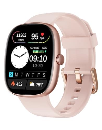 Fitness Trackers for Women with Bluetooth Call 24/7 Heart Rate & Blood Oxygen Monitor Sleep Tracker, Steps Counter Stopwatch/Timer/Alarm Clock, Waterproof Pedometer Watch for Walking Running Pink
