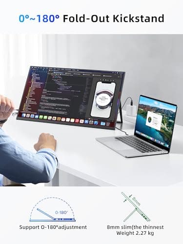 MAGICRAVEN 23.8" Portable Monitor, 1080P 100Hz VESA Large Laptop Screen, USB C/HDMI Second Display with Speakers, Laptop Screen Extender for Windows/Mac/Android/IOS/PS4/Switch/Xbox 2