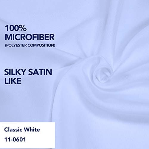 PureFit Wrap Around Ruffled Bed Skirt with Adjustable Elastic Belt - 18 Inch Drop Easy to Put On, Wrinkle Free Bedskirt Dust Ruffles, Frame Cover for Queen, King and C-King Size Beds, White 5