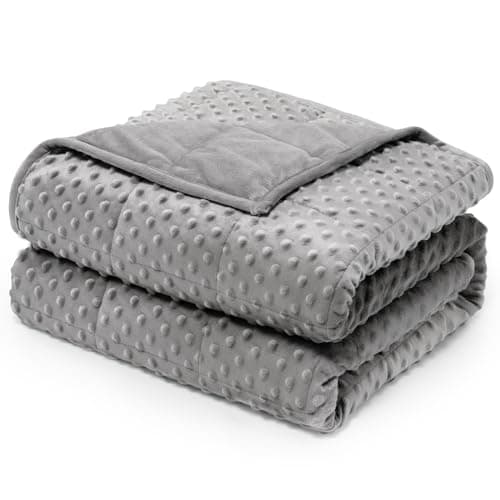 Wemore Minky Dot Weighted Blanket for Adults King Size 15 lbs, Soft Cozy Heavy Blanket for Bed and Couch, Breathable Blanket for All-Season with Glass Beads, Grey 80 x 87 inches