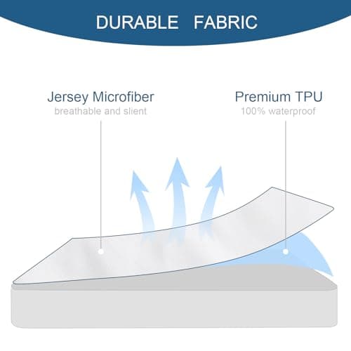 SPRINGSPIRIT Twin Extra Long (XL) Waterproof Mattress Protector Premium Fitted Sheet up to 14'' for College Dorm Room, Breathable Mattress Topper Pad Cover, Noiseless Mattress Protector Twin XL 6