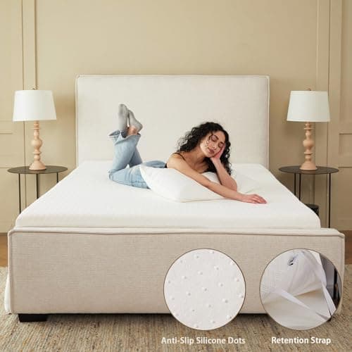 Belffin 4 Inch Memory Foam Innerspring Mattress Topper California King Size, Spring Core Medium Firm Thick Bed Topper, No Odor, Soft & Breathable Mattress with Removable Cover for Body Support, White 5