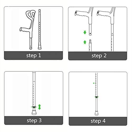 Lightweight Foldable Forearm Crutch, Aluminum Walking Stick,Height Adjustable, Ergonomic Handle with Comfortable Grip 2ZG-0IGM (Red) 9