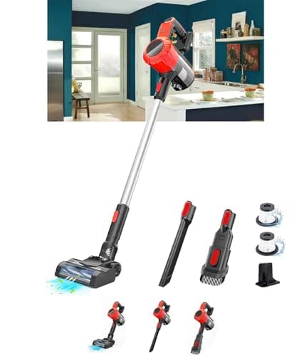 ikeborm Vacuum Cleaner for Home for Milwaukee 18V Battery 48-11-1850, 30KPA 6in1 Cleaner for Home with Wall Bracket, Stick Vacuum Cleaner for Hard Floor Car Pet Hair Cleaning (NOT Included Battery)