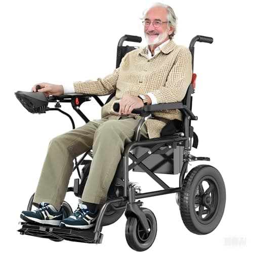 Electric Wheelchair for Adults, Lightweight Foldable 15 Mile Long Travel Range Motorized Wheelchairs, All Terrain Portable Power Wheelchair for Seniors, Airline Approved
