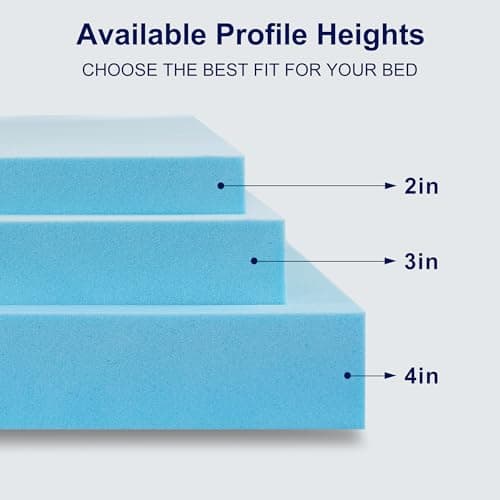 3 Inch Full Mattress Topper for Pressure Relief, Gel Infused Bed Topper, Memory Foam Mattress Pad CertiPUR-US Certified, 54x75 Inches, Blue 7