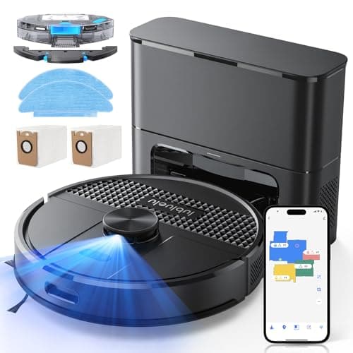 Lubluelu Robot Vacuum and Mop Combo, 5500Pa Robot Vacuum Cleaner with LDS9.0 LiDAR Navigation, Self-Empties for 60 Days, No-Go Zones, WiFi/App/Alexa Control, Ideal for Hard Floors, Carpet (SL68 Plus)
