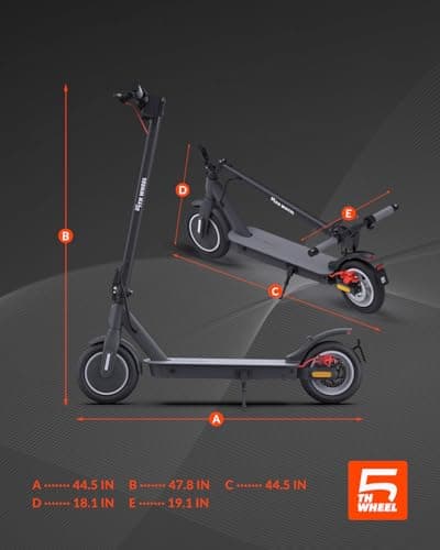 5TH WHEEL V30PRO Electric Scooter, 10" Solid Tires, 350W Motor & 18 MPH, 19.9 Miles Range E-Scooter with E-Lock, Dual Brakes and Suspension, Foldable Adults Commuter Scooter with Turn Signals and APP 9