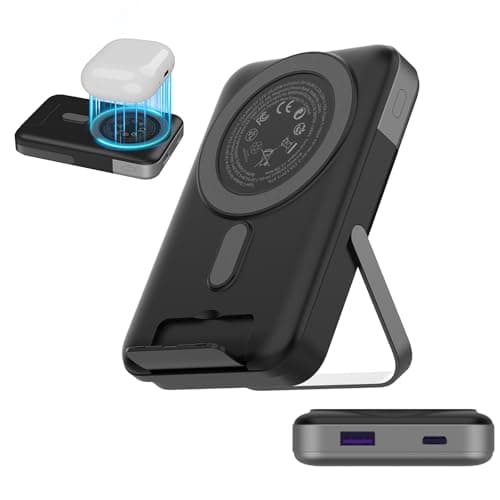 NOBIS for Magsafe Battery Pack 10000mAh, Dual-Foldable Wireless Magnetic Power Bank with LED Display Magnetic Portable Charger 22.5W PD Fast Charging Type C in&Out for Phone 16 S25