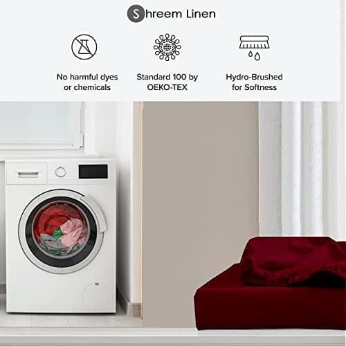 100% Cotton King Fitted Sheet, Long - Staple Combed Pure Natural Cotton Sheet, Soft & Silky Sateen Weave (Burgundy,King Fitted) 6
