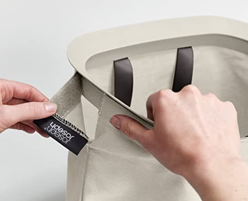 Joseph Joseph Tota 90 liter/23.8 gallon Laundry Hamper Separation Basket with lid, 2 Removable Washing Bags with Handles - Ecru 5