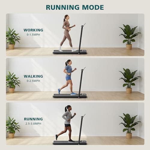 Smug Compact Treadmill with Handle, Space Saving Design for Home & Office, Quiet Under Desk Walking Pad, 200 Lbs Capacity 3 in 1 Portable Walking Treadmill 7