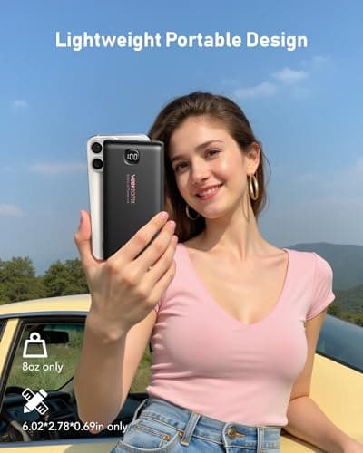 Portable Charger Power Bank Built in Cables and Wall Plug, 10000mAh iPhone Battery Pack Fast Charging, USB C External Slim Power Bank, Travel Essentials Compatible with iPhone 17 16 15 14 iPad, Black 6