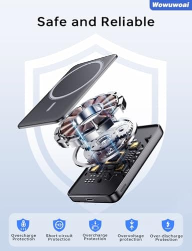 for Magsafe Portable Charger, 10000mAh Wireless Power Bank with Stand and PD 20W, USB C Fast Charging Powerbank, Magnetic Battery Pack Compatible with iPhone 16/15/14/13/12 Pro/Pro Max Series 8