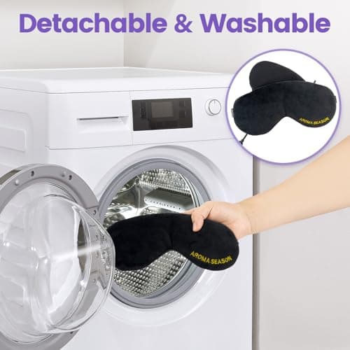 Aroma Season Heated Eye Mask, Warm Eye Compress for Dry Eyes MGD Stye Blephartitis Sinus Migraine, Graphene Heating Element with Natural Lavender Pack (Black) 6