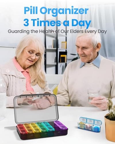 Pill Organizer 3 Times a Day with Double Protection, Moisture-Proof Weekly 3X a Day Pill Case, Daily Pill Box 7 Day for Travel to Hold Vitamis,Fish Oils, Supplements,DHC,Medication 7