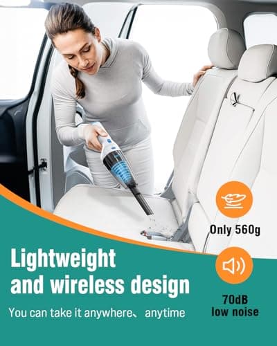 Milunho Handheld Vacuum Cordless, 9500PA Car Vacuum Portable Cordless with Powerful Suction, Lightweight & Portable Handheld Vacuum with Large-Capacity Battery for Car/Home/Pet 7