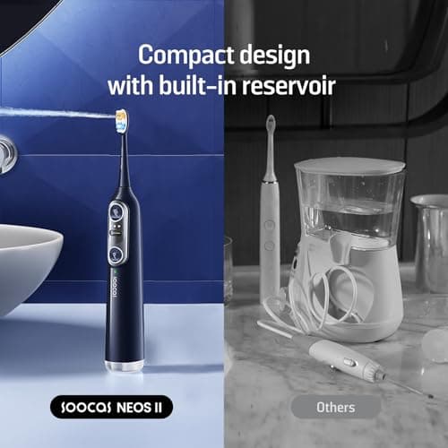 Soocas NEOS II - Sonic Electric Toothbrush and Water Flosser, Cordless Oral Irrigator, Electric Toothbrush for Adults, Portable Water Flosser, Superior Plaque Removal, Dark Violet 6