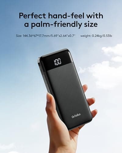 Orfeika Portable Phone Charger, 10000mAh Portable Charger Power Bank with Built-in Cables, Travel Essential Battery Pack Compatible with iPhone, Samsung, Google, iPads, Tablets, etc 5