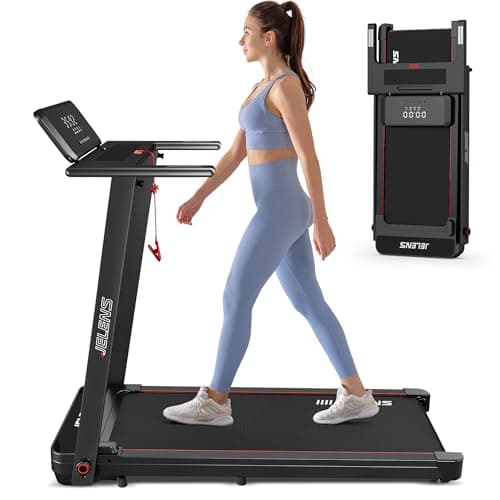 Treadmill with Desk Workstation, Walking Treadmill Pad, Portable Desk Treadmills for Home Small, Foldable Walking Pad with Handle Bar (Black)