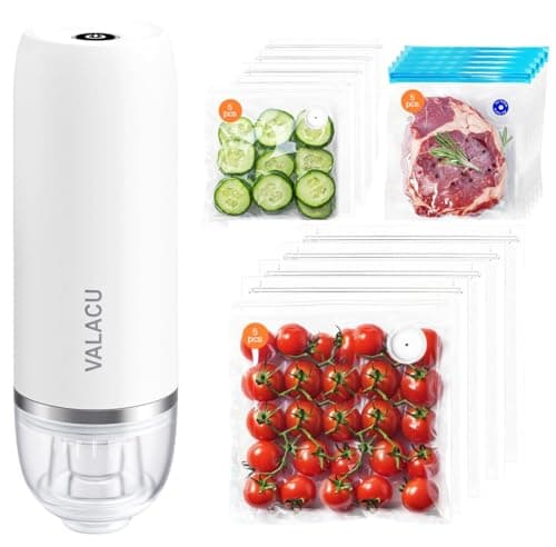 Vacuum Sealer,Food Saver Vacuum Sealer Machine,with 15 reusable vacuum seal bags, Food Sealer for Sealing Meats Vegetables Fruits and Food with Liquid