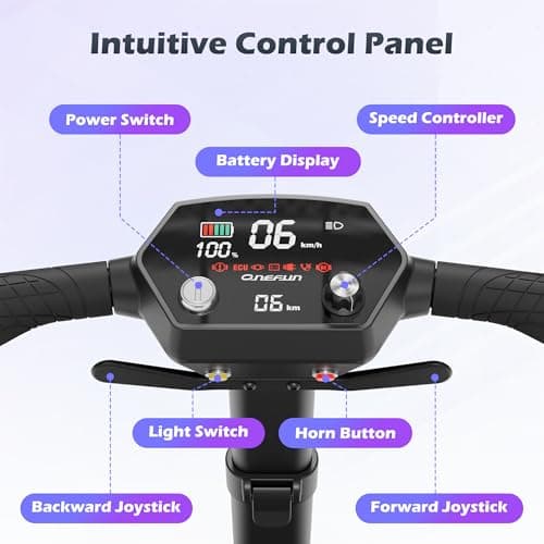 Lightweight Mobility Scooter for Seniors & Adults - 37.5lb Aluminum Frame, Dual Batteries 24.8 Miles Range, Cruise & Airline Approved, Foldable Portable Motorized Scooters, No Assembly Needed, Black 9