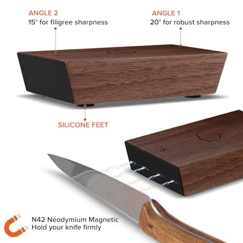 Rolling Knife Sharpener Kit, Roller Knife Sharpener with Industry Diamonds and Ceramic Discs, Knife Sharpening Tool for Kitchen Knives with 15 & 20 Degrees, Full Knife Sharpener 5