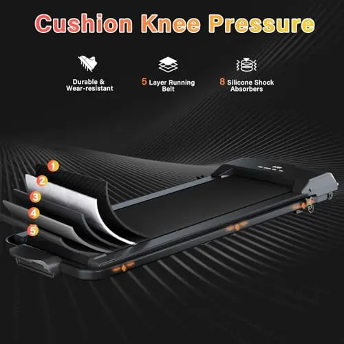 HOWHAI Treadmill, Walking Pad, Treadmills for Home Foldable with Handle Bar, 6.2 MPH Running Treadmill with Remote Control and LED Display, Running Machine for Home Office Use (300lbs Capacity) 5