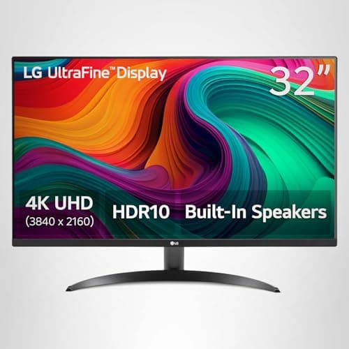 LG 32UR500K-B Ultrafine 32-inch 4K UHD (3840x2160) Computer Monitor HDR10 Built-in Speaker x2 OnScreen Control Reader Mode Flicker Safe Borderless Design HDMIx2 DisplayPort Black 10