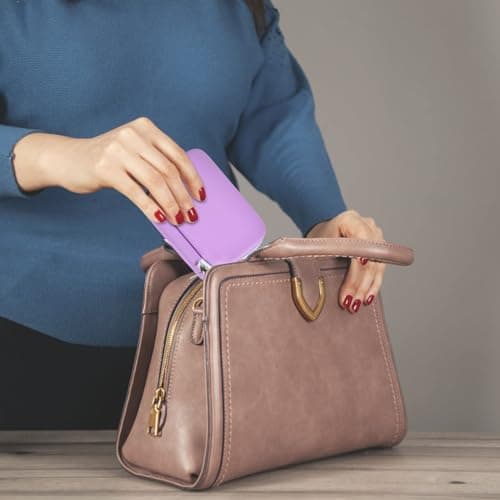 PAIYULE Hard Carrying Case for Phomemo D30 D35 Label Maker, Label Printer Case for Nelko P21, for NIIMBOT D110 D11, for Marklife P11 P12, for SUPVAN E10, Storage Bag with Mesh Pocket(Purple) 6