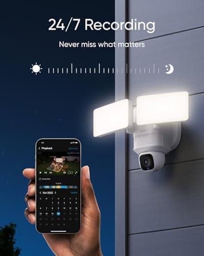 eufy Floodlight Camera E30, Security Camera Outdoor, 360° Pan and Tilt, AI Detection and Tracking, 2K Video, 2.4GHz Wi-Fi, 2,000 Lumens, Custom Voice and Light Alerts, No Monthly Fee (Renewed) 6