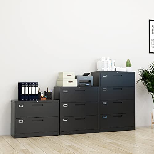 Fesbos Lateral File Cabinet with Lock, 4 Drawer Large Metal Filing Cabinet,Home Office Lockable Storage Cabinet for Hanging Files Letter/Legal/F4/A4 Size-Assembly Required 10