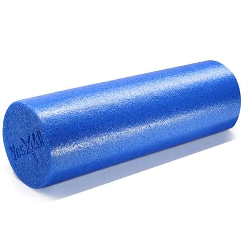 Yes4All Medium Firm Round PE Foam Roller for Pilates, Yoga, Stretching, Balance & Core Exercises - 18 inch Blue